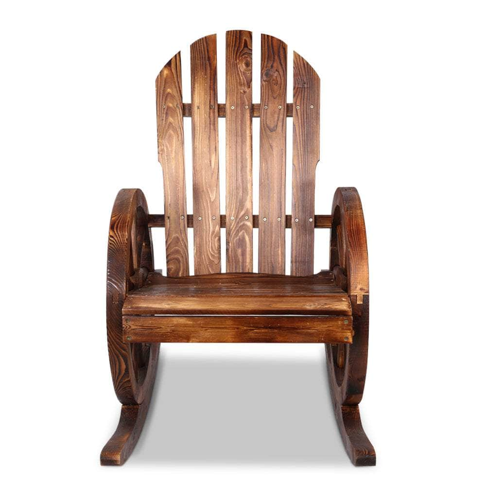 Wagon Wheels Rocking Chair - Brown