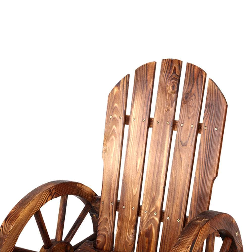 Wagon Wheels Rocking Chair - Brown