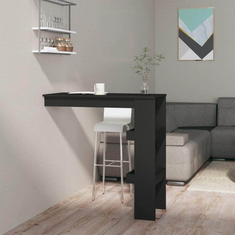 Wall Bar Table Black Engineered Wood