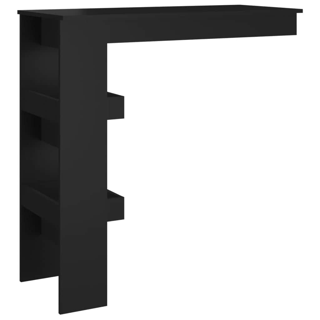 Wall Bar Table Black Engineered Wood