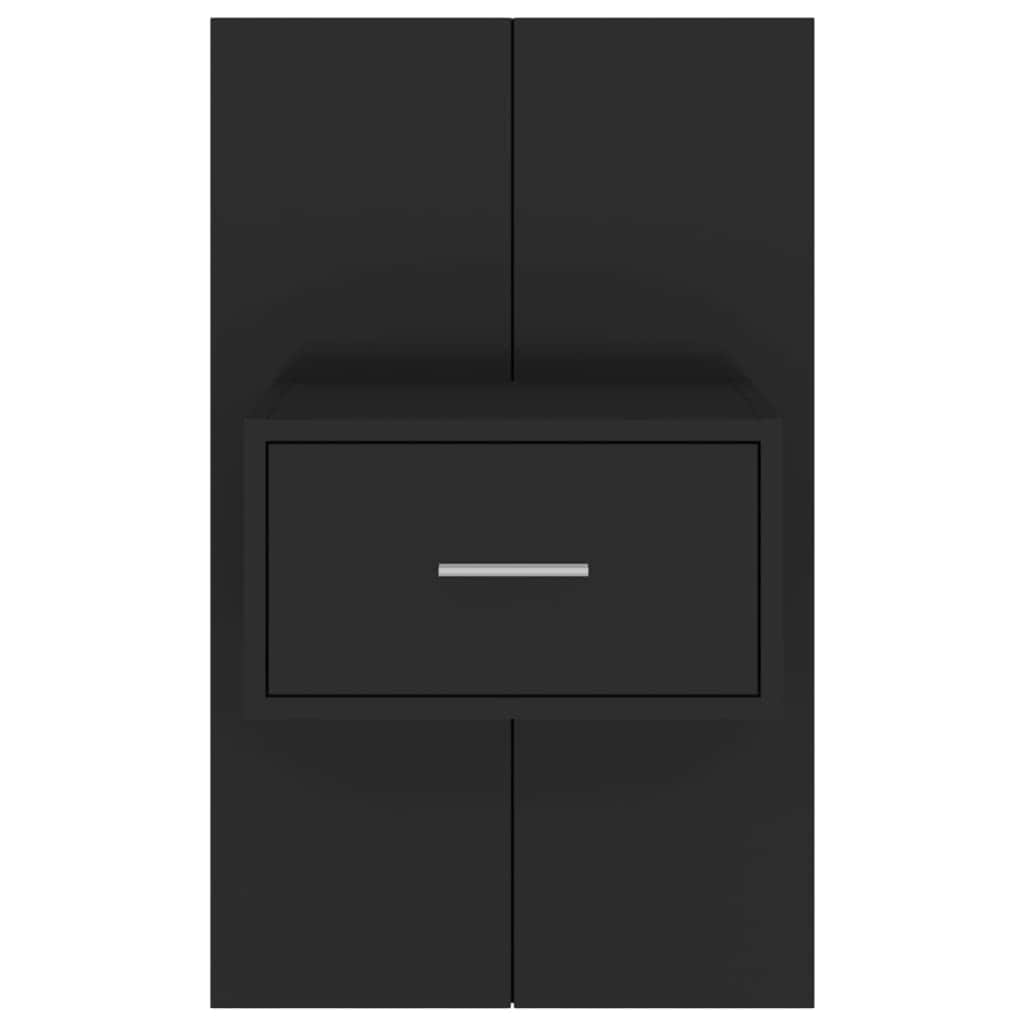 Wall Bedside Cabinet Black