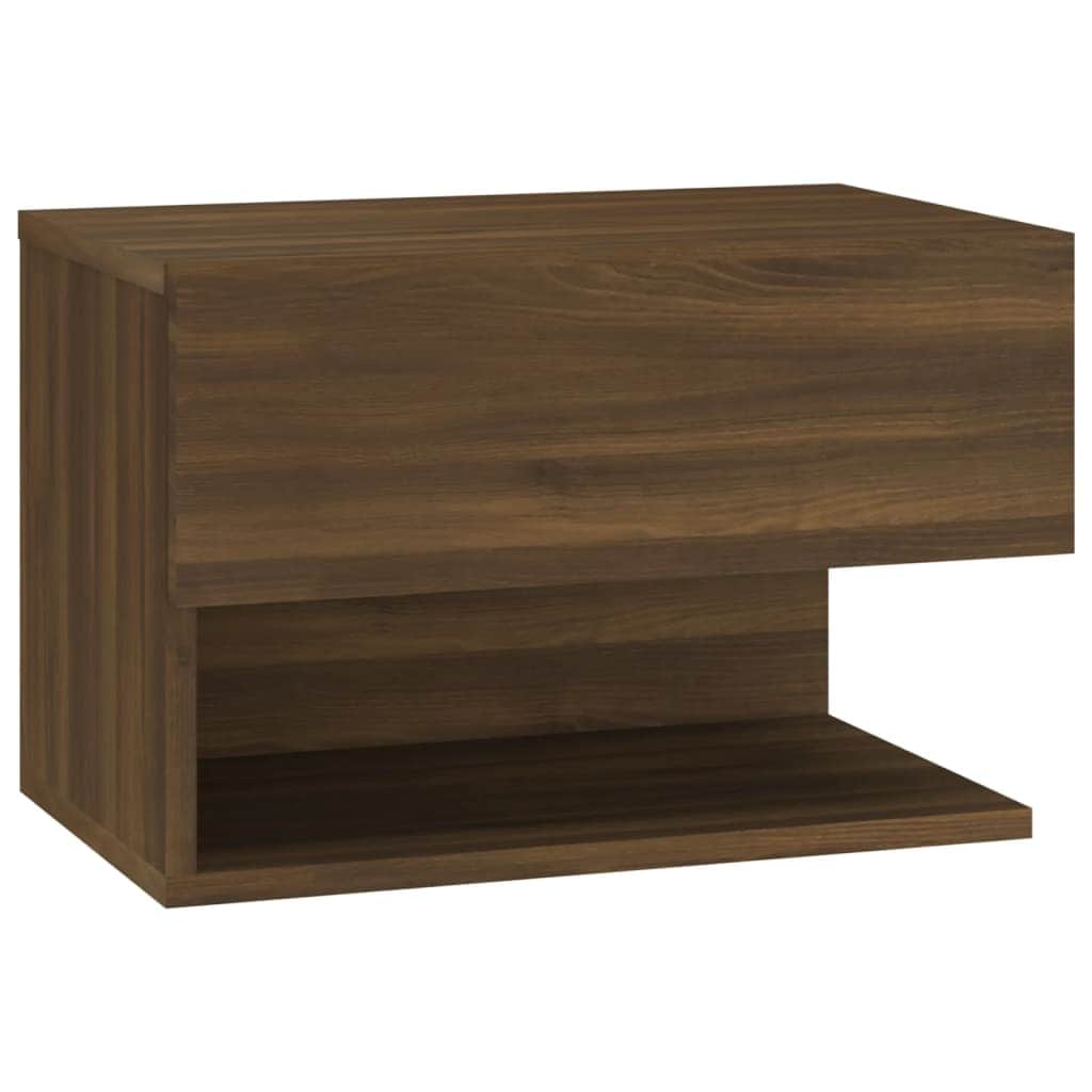 Wall Bedside Cabinet Brown Oak