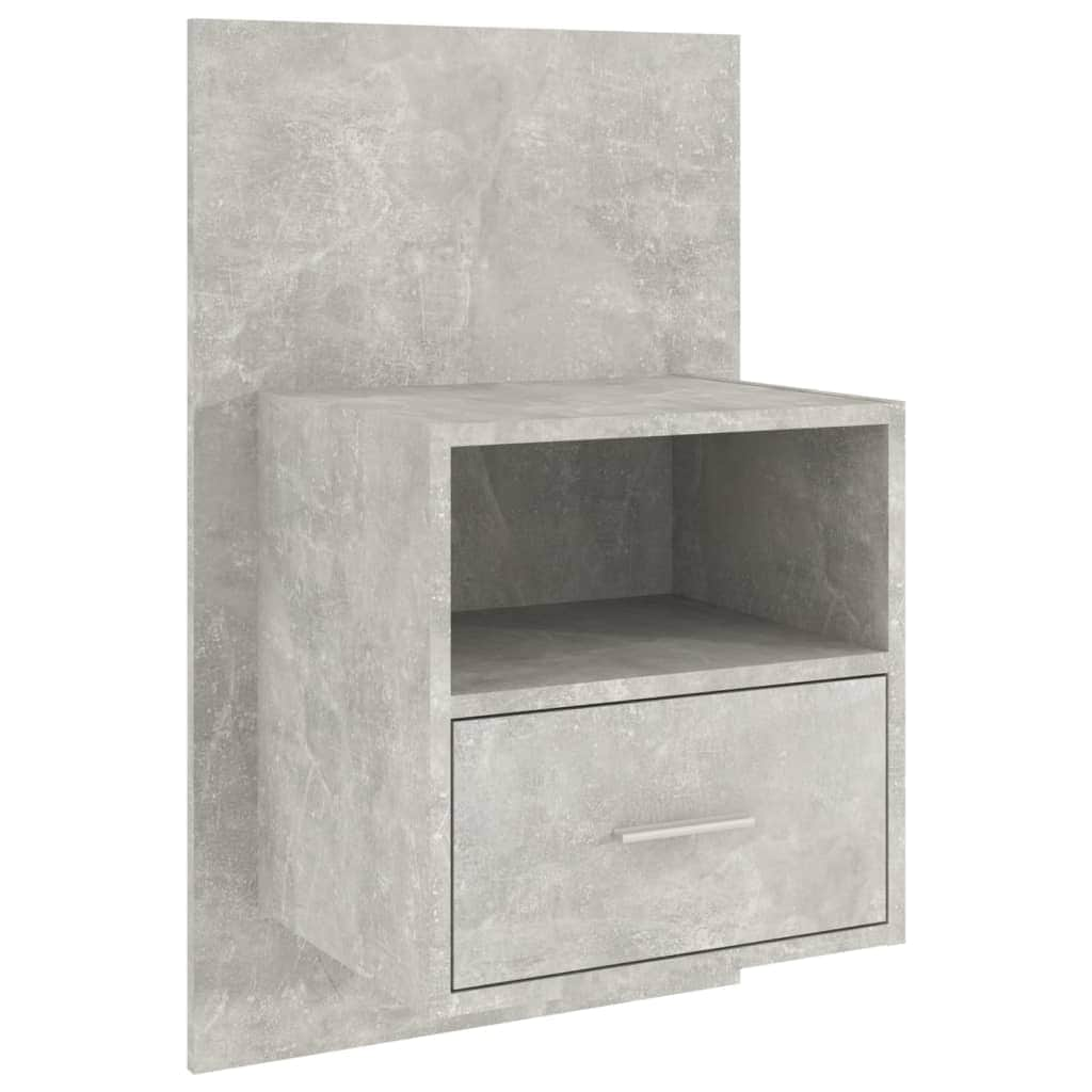 Wall Bedside Cabinet Concrete Grey Engineered Wood