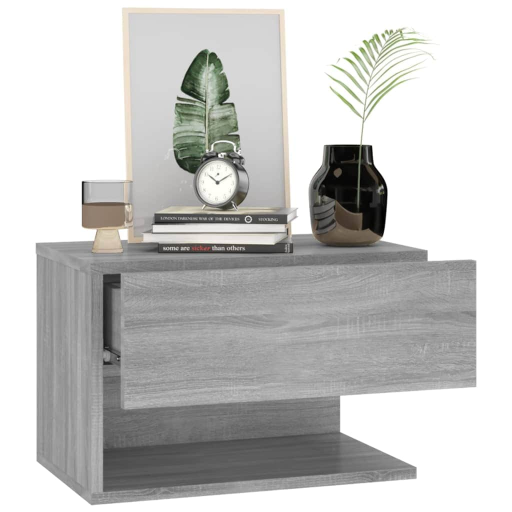 Wall Bedside Cabinet Grey Sonoma