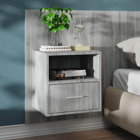 Wall Bedside Cabinet Grey Sonoma Engineered Wood