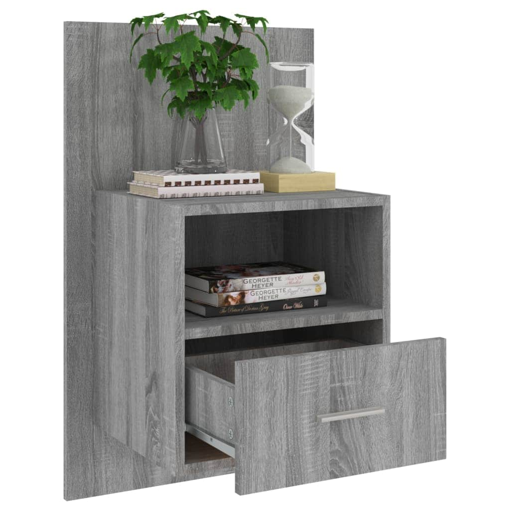 Wall Bedside Cabinet Grey Sonoma Engineered Wood