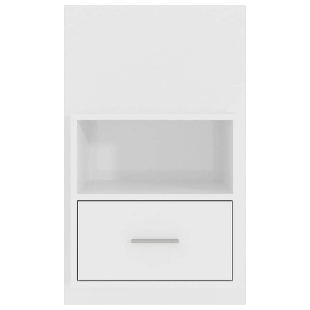 Wall Bedside Cabinet High Gloss White Engineered Wood