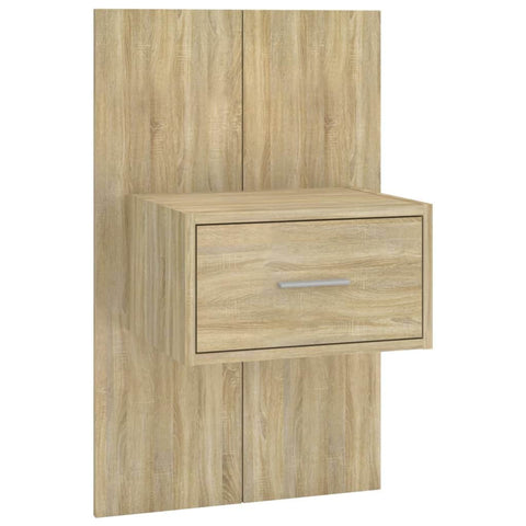 Wall Bedside Cabinet Oak Engineered Wood