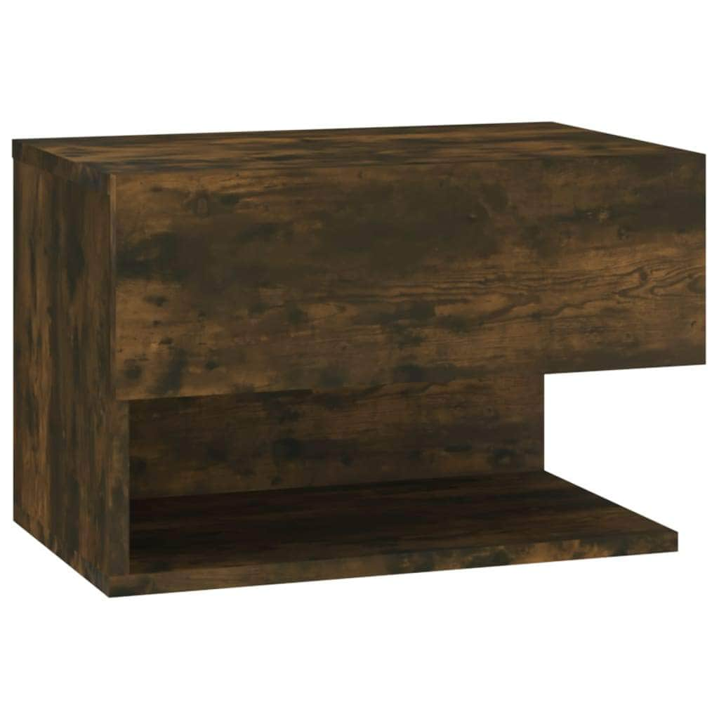 Wall Bedside Cabinet Smoked Oak