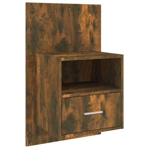 Wall Bedside Cabinet Smoked Oak Engineered Wood