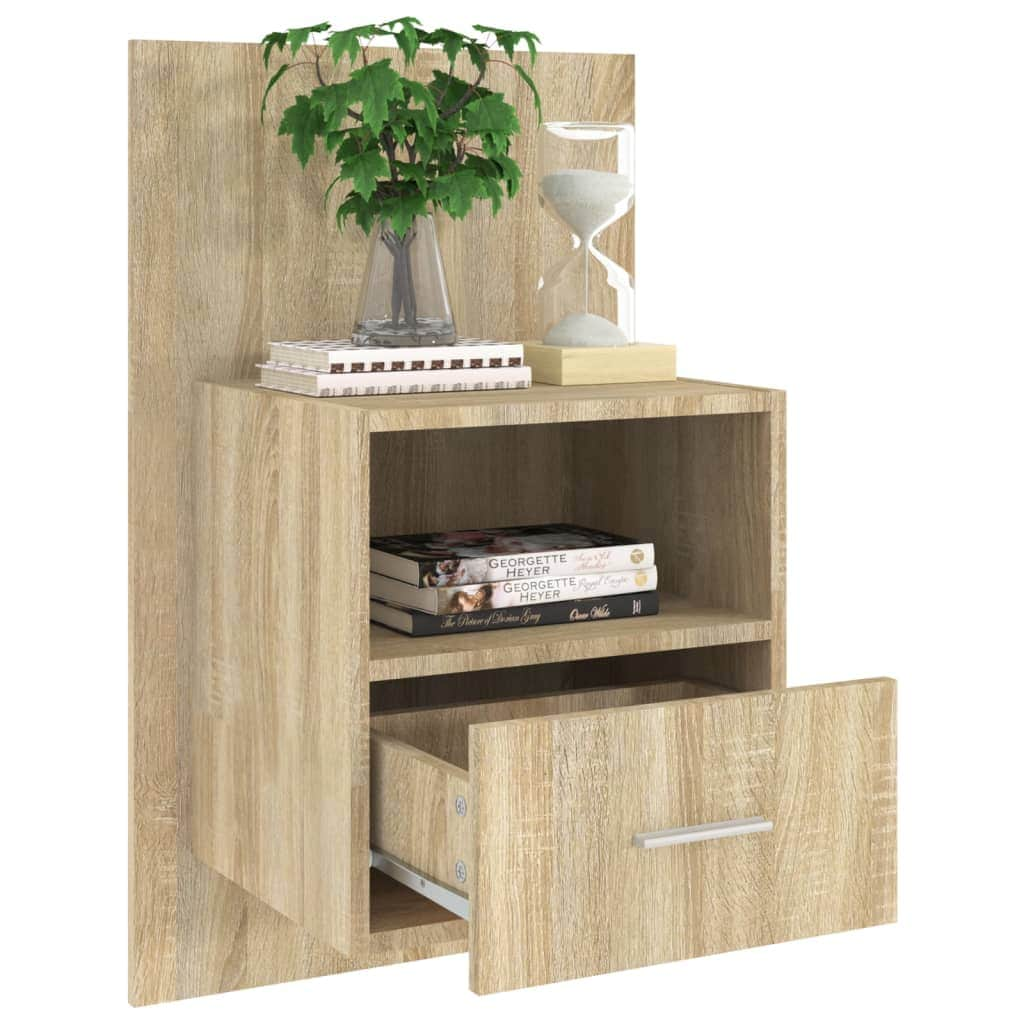 Wall Bedside Cabinet Sonoma Oak Engineered Wood