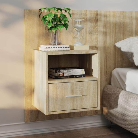 Wall Bedside Cabinet Sonoma Oak Engineered Wood