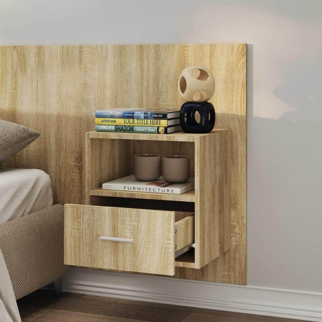 Wall Bedside Cabinet Sonoma Oak Engineered Wood