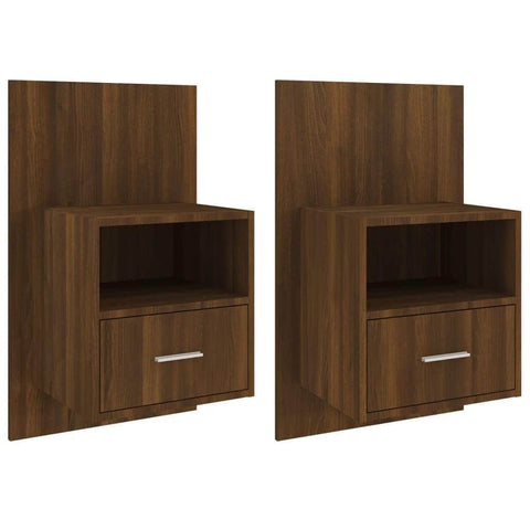 Wall Bedside Cabinets 2 pcs Brown Oak Engineered Wood