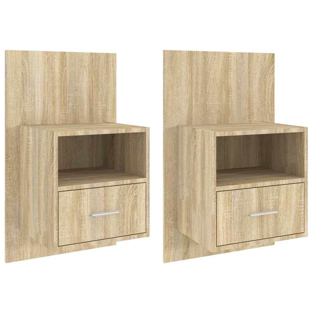 Wall Bedside Cabinets 2 pcs Engineered Wood