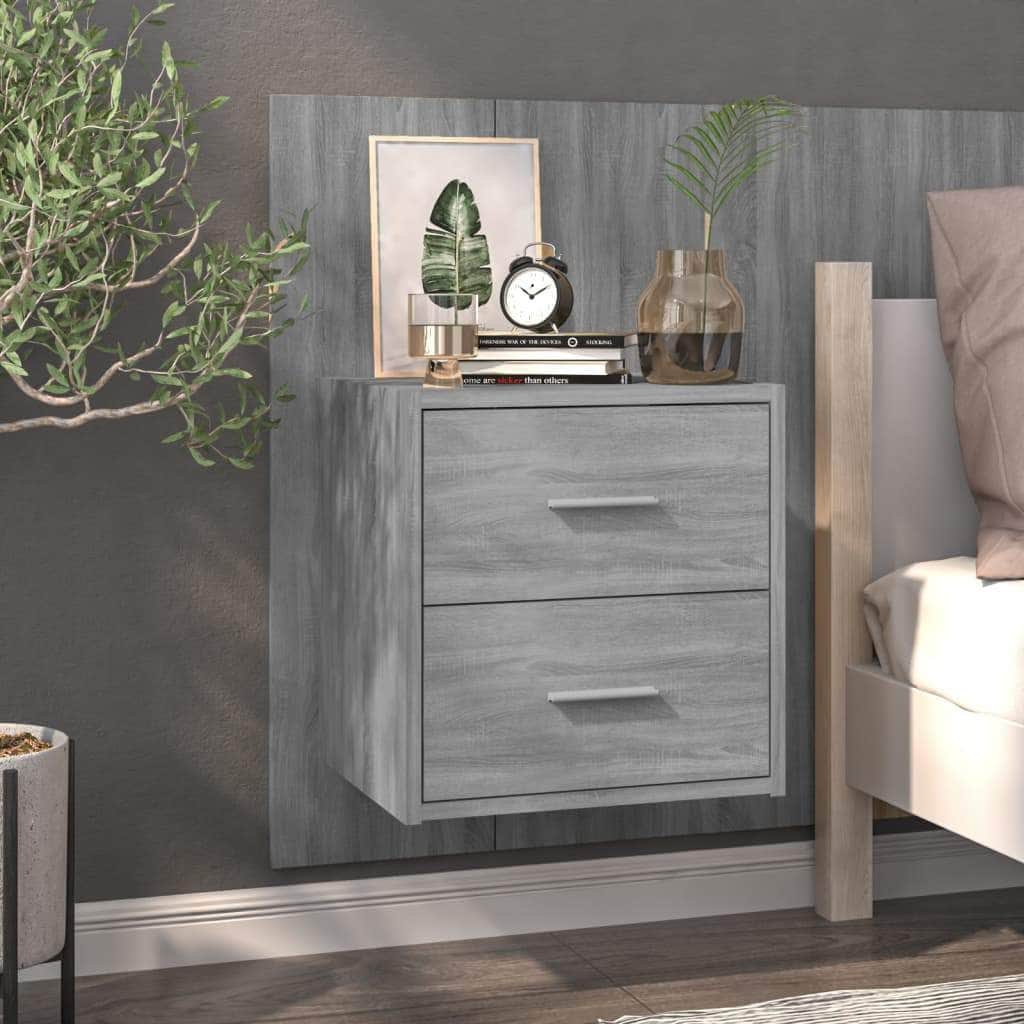 Wall Bedside Cabinets 2 pcs Grey