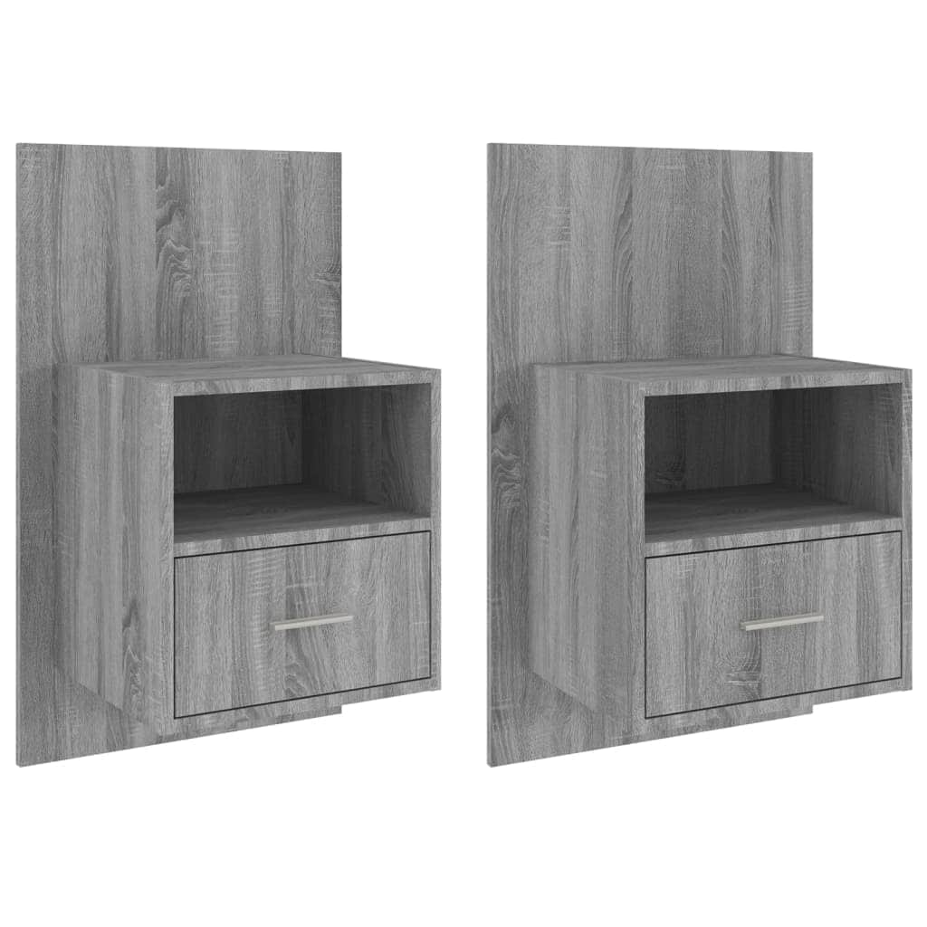 Wall Bedside Cabinets 2 pcs Grey Sonoma Engineered Wood