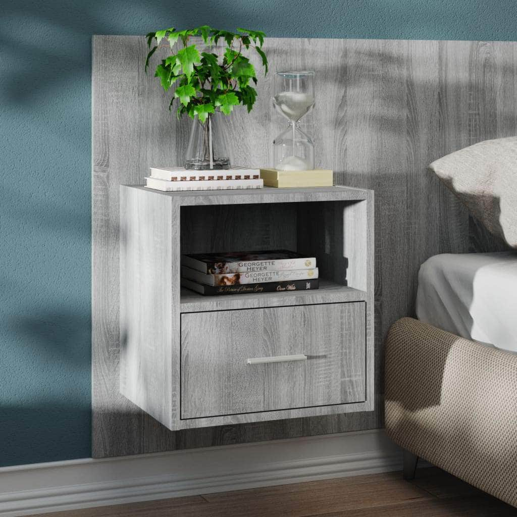 Wall Bedside Cabinets 2 pcs Grey Sonoma Engineered Wood