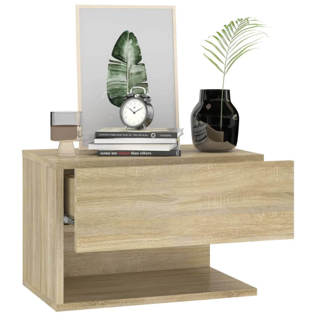 Wall Bedside Cabinets 2 pcs Sonoma Oak