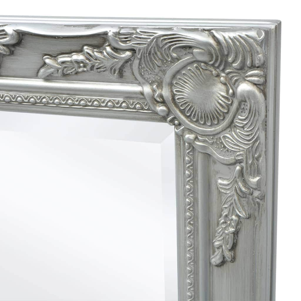 Wall Mirror Baroque Style  Silver