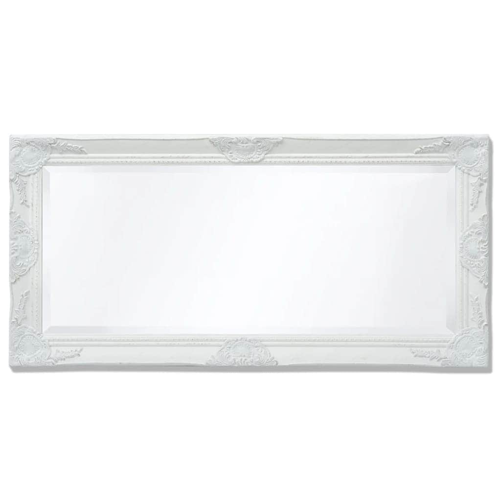 Wall Mirror  Baroque Style White