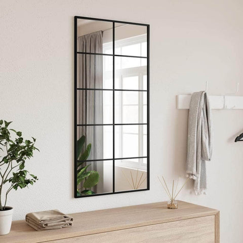 Wall Mirror Black Rectangle Iron