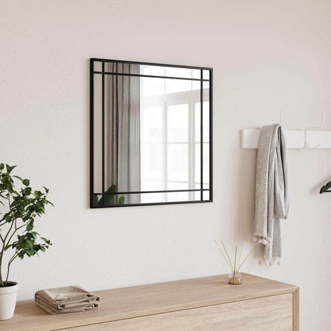 Wall Mirror Black Square Iron