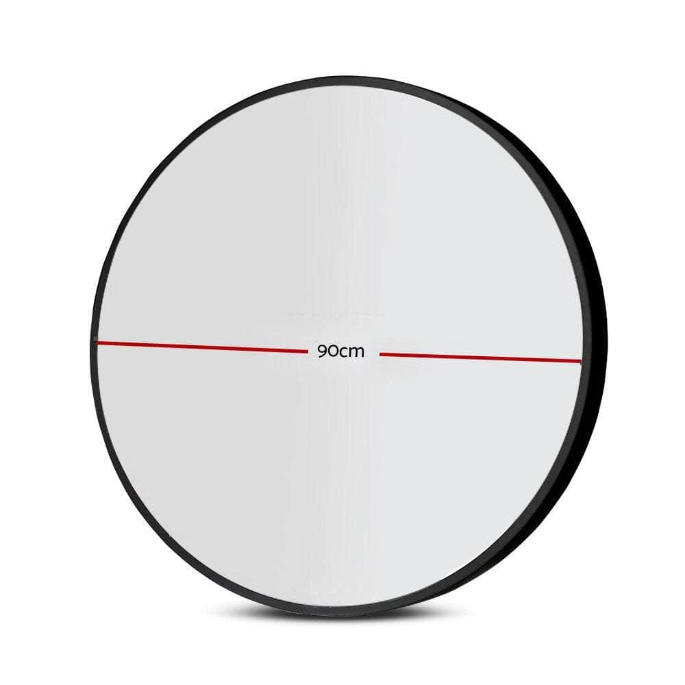 Wall Mirror Makeup 90Cm Home Decor Framed Mirrors Bathroom Round Black