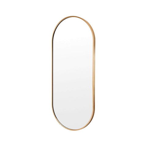 Wall Mirror Oval Aluminum Frame Bathroom 45x100cm GOLD