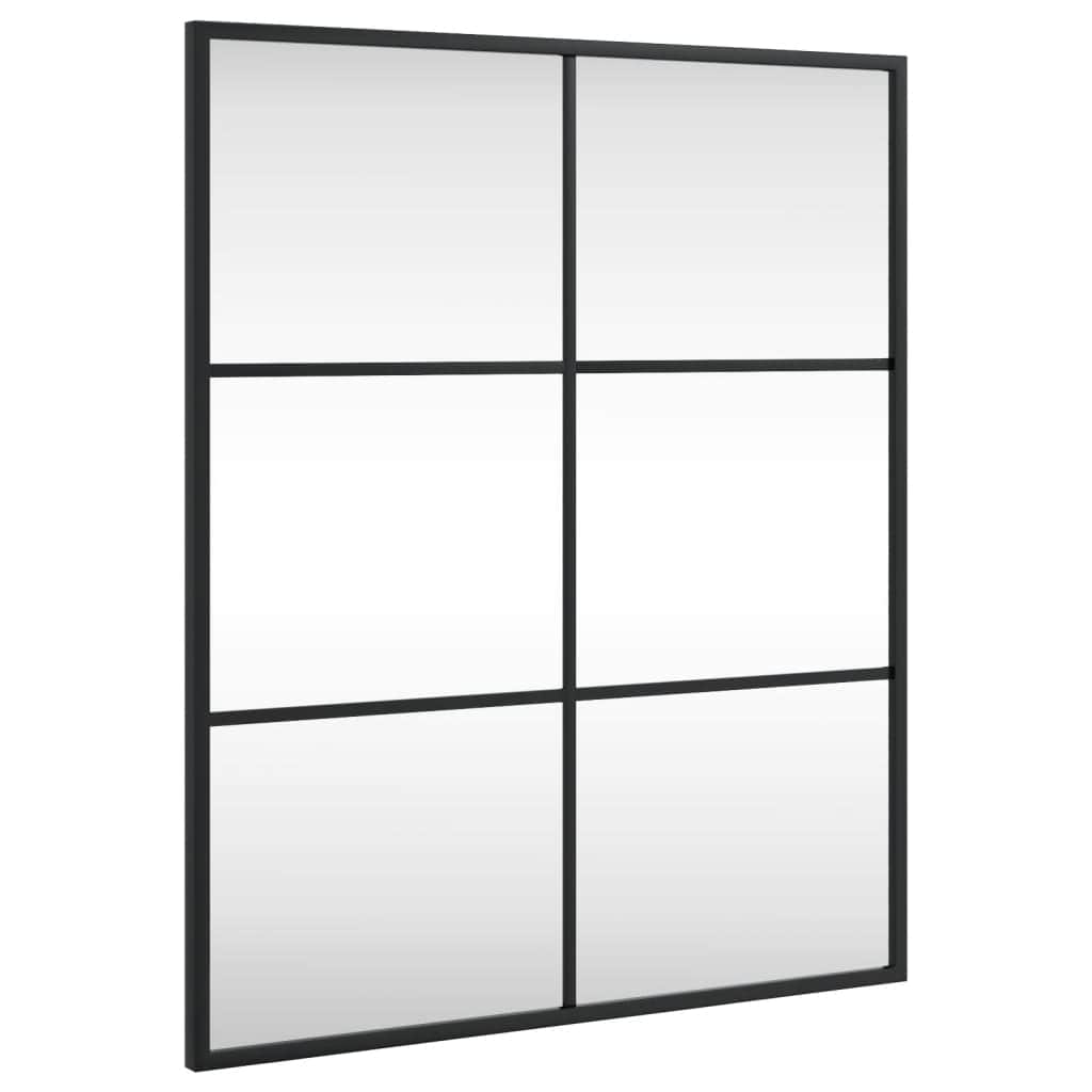 Wall Mirror Rectangle Iron Black