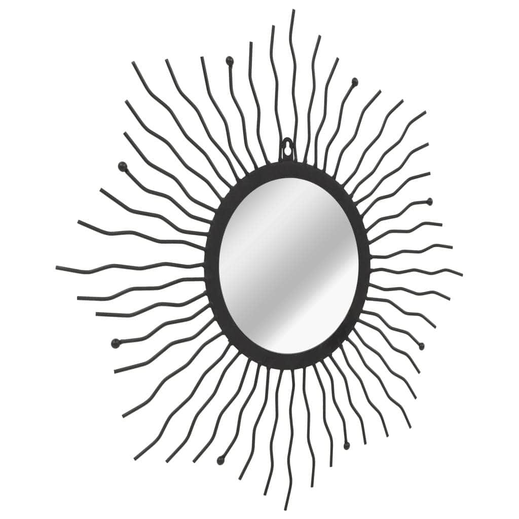 Wall Mirror Sunburst 60 cm Black