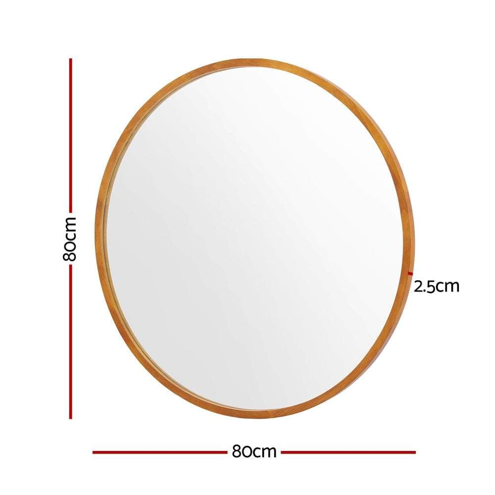 Wall Mirror Wooden Makeup 80cm