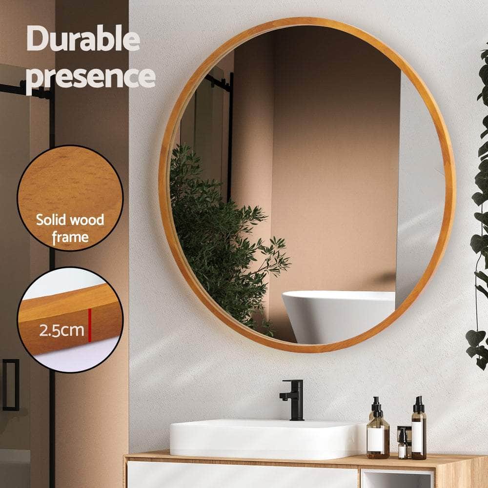 Wall Mirror Wooden Makeup 80cm