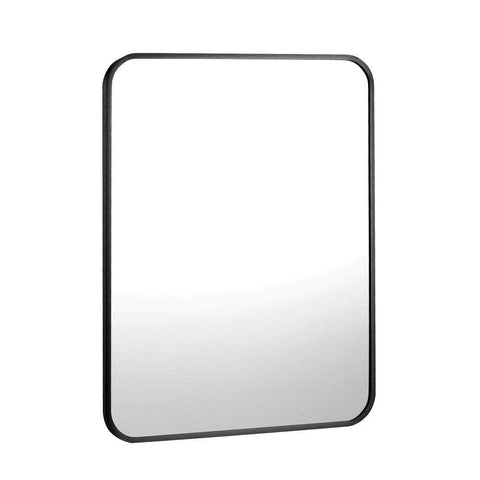 Wall Mirrors Black Metal Frame 65x50cm Rectangle