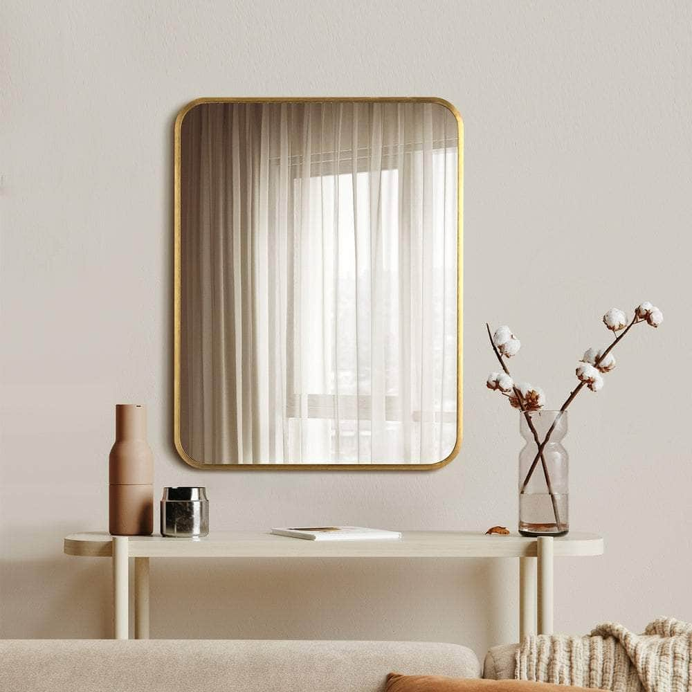 Wall Mirrors Black Metal Frame 65x50cm Rectangle