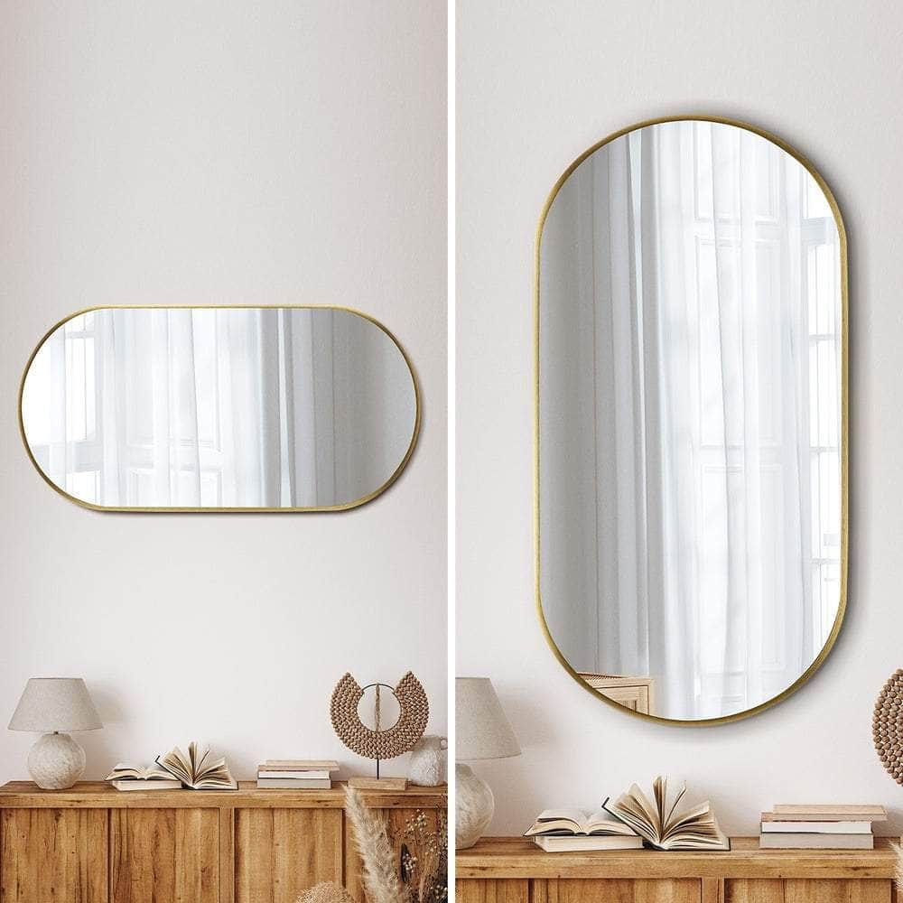 Wall Mirrors Oval Gold 84x50cm