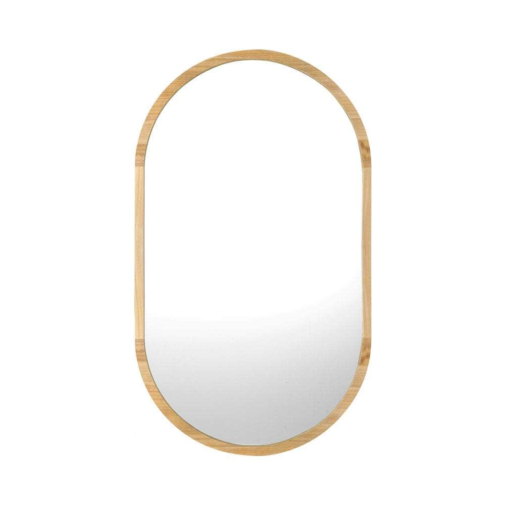 Wall Mirrors Oval Mirror Black/Gold/Wooden 84x50cm Set of 2