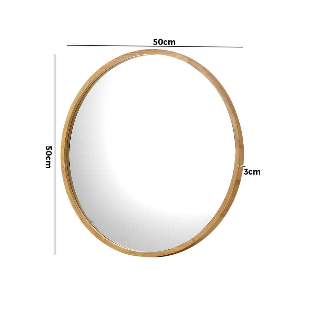 Wall Mirrors Round 50/60/70/80 cm Black/Gold/Wooden Set of 2