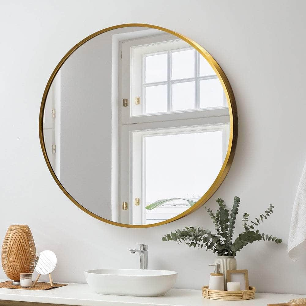 Wall Mirrors Round Makeup Mirror Vanity Home Decorative Gold 80cm