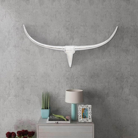 Wall Mounted Aluminium Bullâ€™s Head Decoration Silver 96 cm