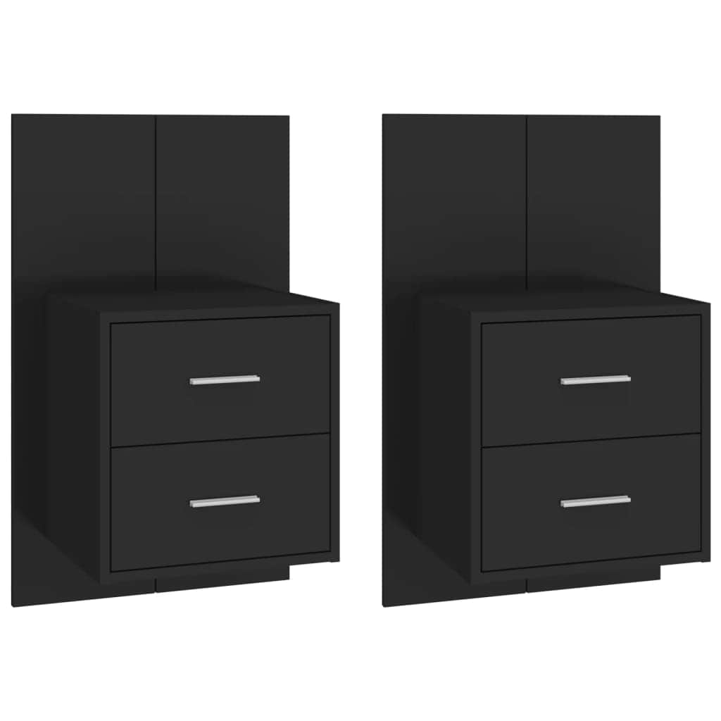 Wall-mounted Bedside Cabinets 2 pcs /Black