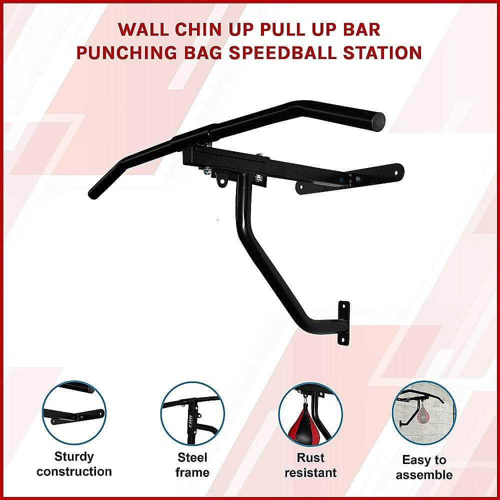 Wall-Mounted Chin Up & Punching Bag Station