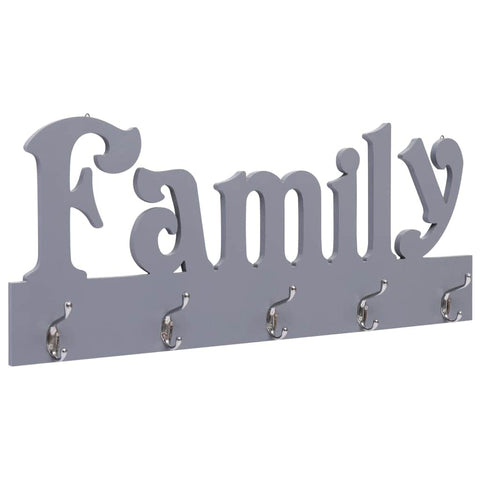 Wall Mounted Coat Rack FAMILY Grey