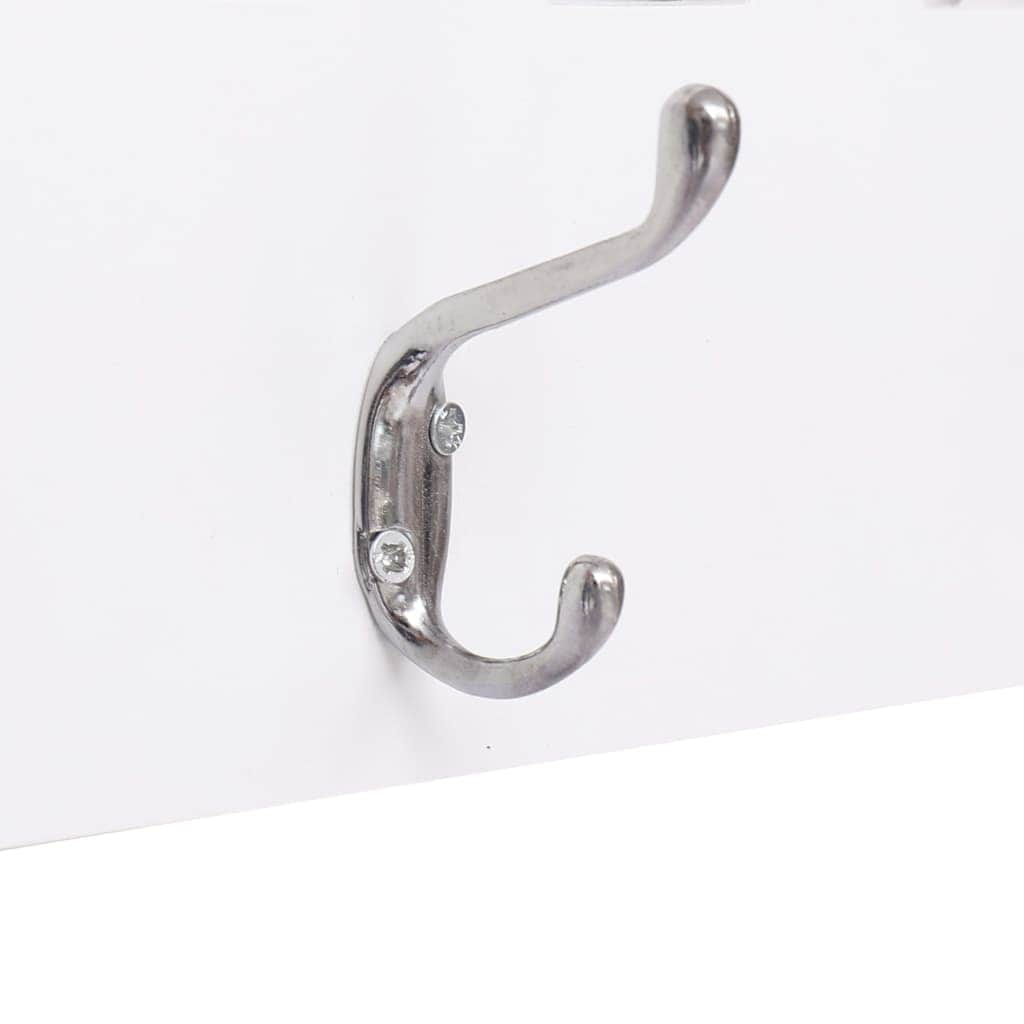 Wall Mounted Coat Rack WELCOME White