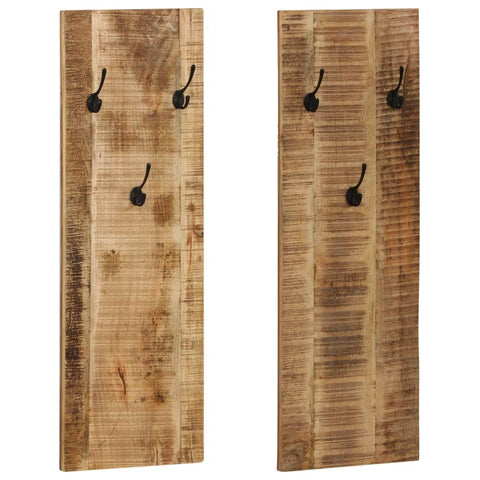 Wall-mounted Coat Racks 2 pcs Solid Mango Wood