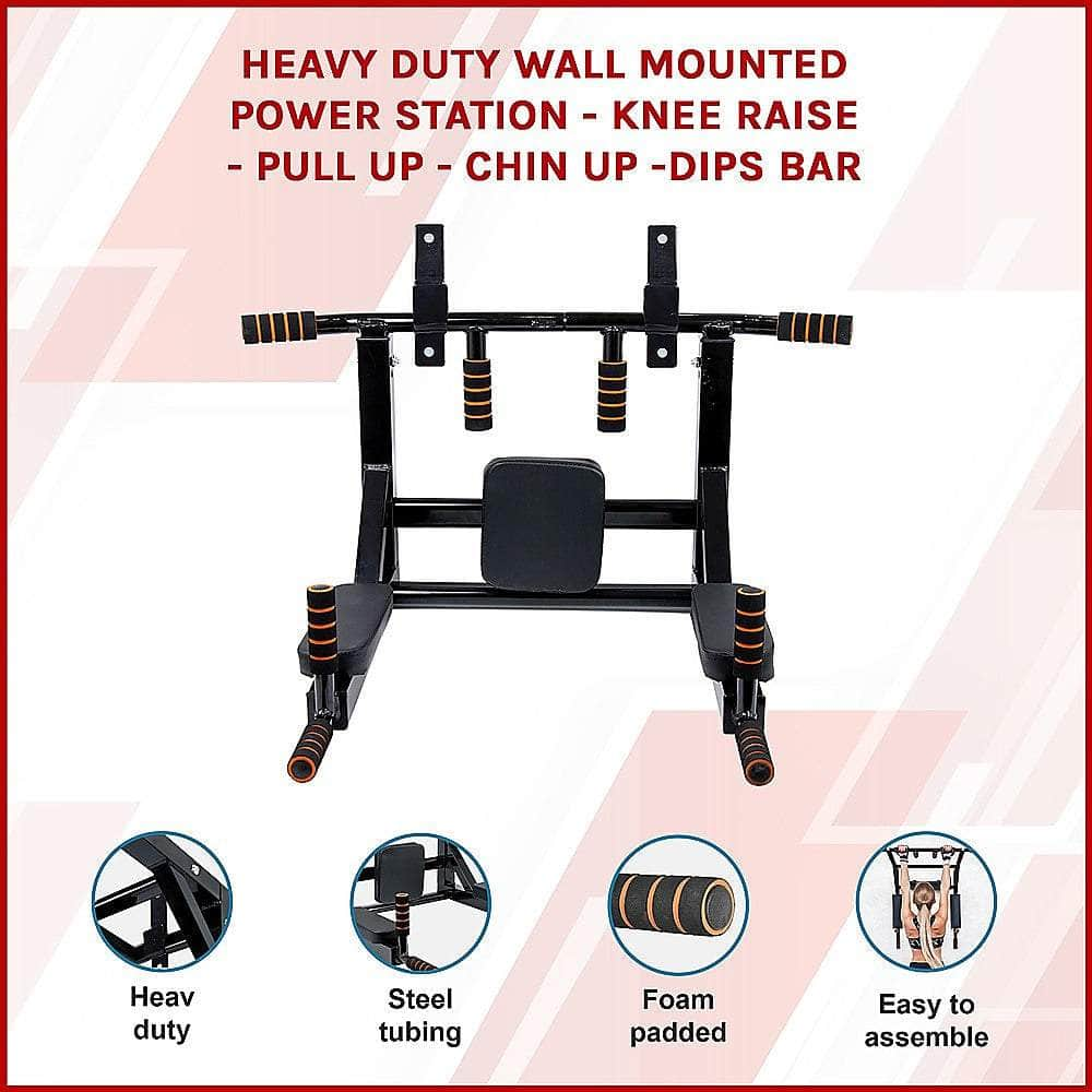 Wall Mounted Power Station for Pull Up, Dips & Knee Raise