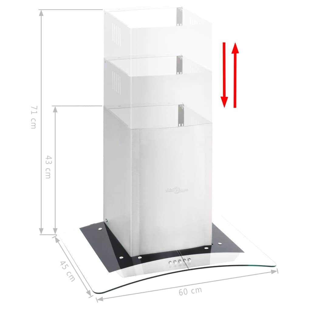 Wall Mounted Range Hood 60 cm Stainless Steel 756 mÃ‚Â³/h LED