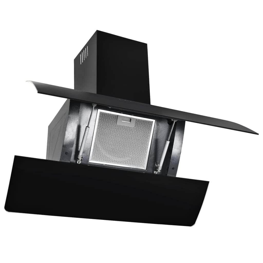 Wall Mounted Range Hood Stainless Steel 756 mÃ‚Â³/h 90 cm Black