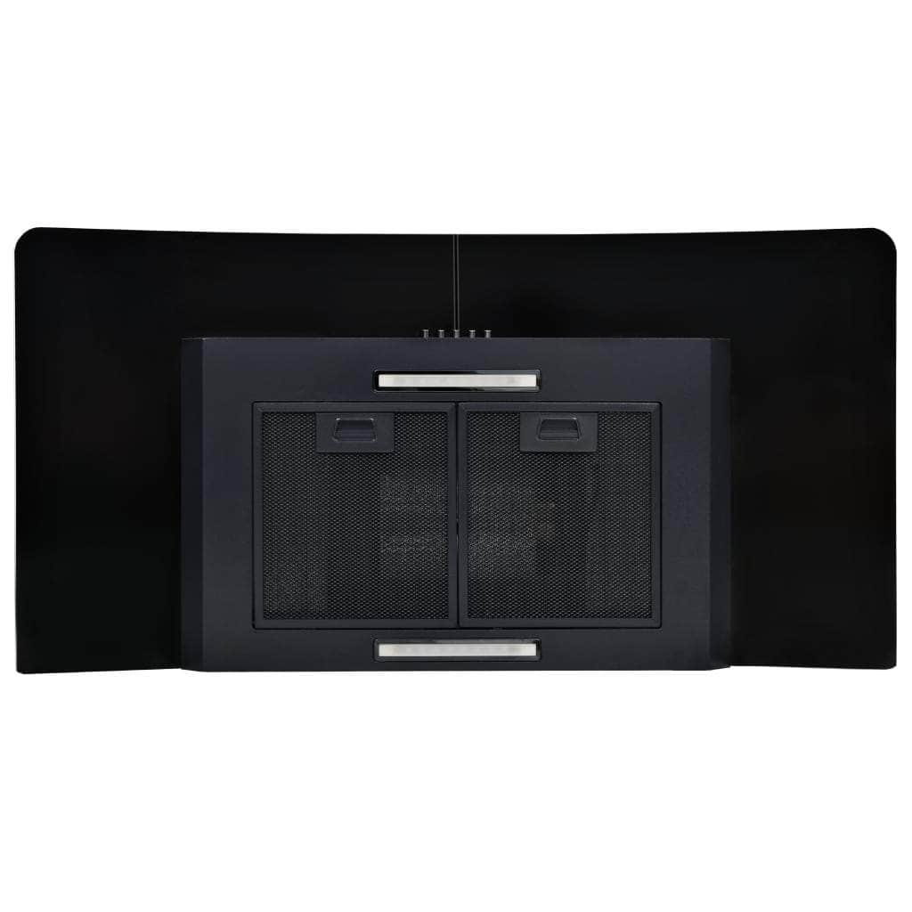 Wall Mounted Range Hood Stainless Steel 756 mÃ‚Â³/h 90 cm Black