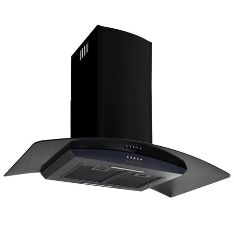 Wall Mounted Range Hood Stainless Steel 756 mÃ‚Â³/h 90 cm Black